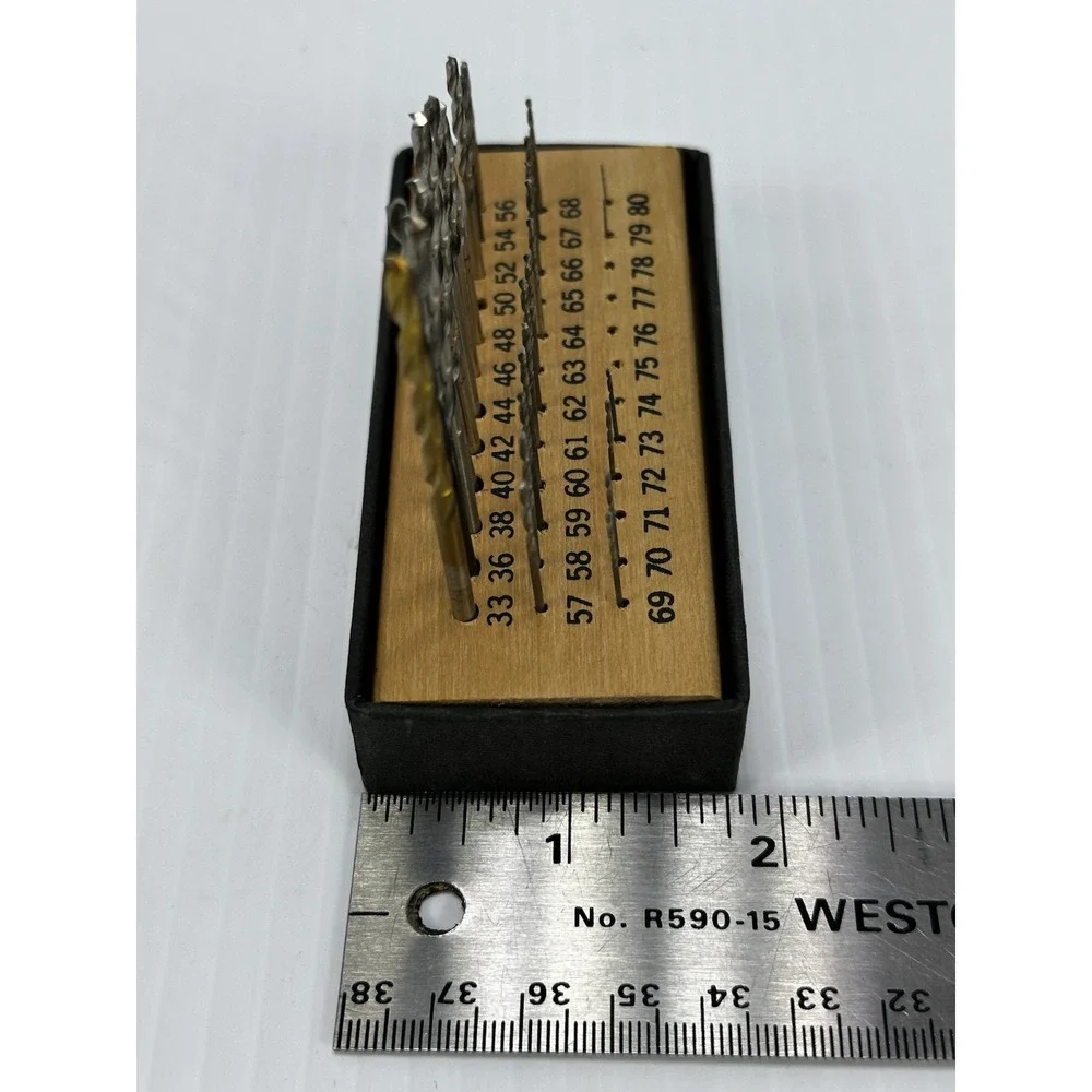 Vintage Wood Wooden‎ Drill Index Tool Organizer